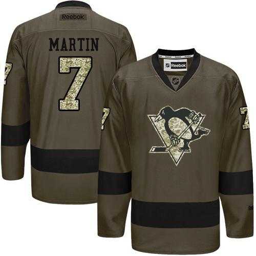 Glued Pittsburgh Penguins #7 Paul Martin Green Salute to Service NHL Jersey,We sell and wholesale Glued Pittsburgh Penguins #7 Paul Martin Green Salute to Service NHL Jersey on line form chian!